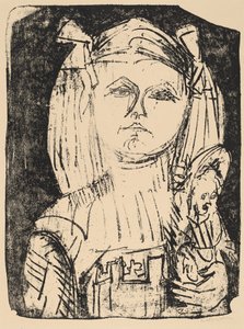 Nuori tyttö nuken kanssa, 1916. tekijältä Ernst Ludwig Kirchner