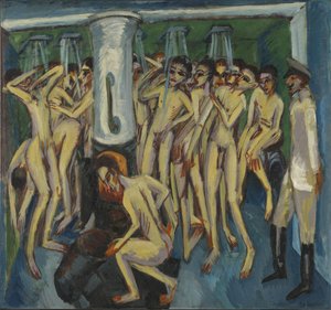 Tykistömiehet suihkussa tekijältä Ernst Ludwig Kirchner
