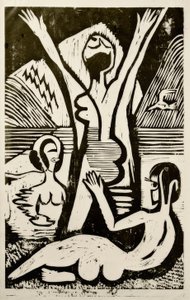 Uimareita järvellä tekijältä Ernst Ludwig Kirchner