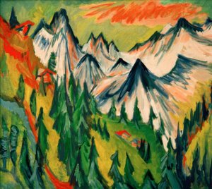 Vuoren huiput tekijältä Ernst Ludwig Kirchner