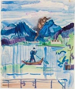 Vuoristojärvi ja soutaja tekijältä Ernst Ludwig Kirchner