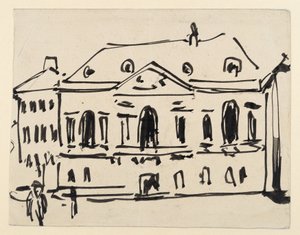 Kuurinmaan palatsi Zeughausplatzilla Dresdenissä tekijältä Ernst Ludwig Kirchner