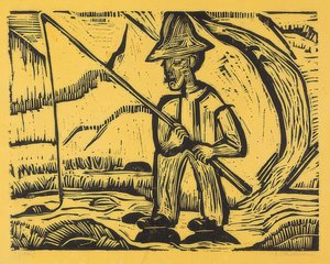 Kalastaja. 1923 tekijältä Ernst Ludwig Kirchner