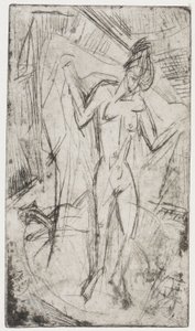 Tanssi naisten kesken/Kylpevä nainen ja kissa tekijältä Ernst Ludwig Kirchner