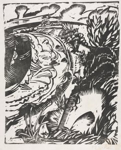 Dyynimaisema ja kaareva lahti tekijältä Ernst Ludwig Kirchner
