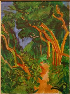 Fehmarn maisema, metsäpolku tekijältä Ernst Ludwig Kirchner