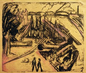 Freihafen Frankfurt am Main tekijältä Ernst Ludwig Kirchner