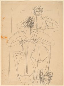Tyttö ennen peiliä tekijältä Ernst Ludwig Kirchner
