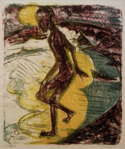 Mies astumassa mereen tekijältä Ernst Ludwig Kirchner