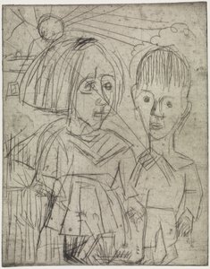 Lapsia auringonlaskun aikaan/Ihmisiä vuorella tekijältä Ernst Ludwig Kirchner