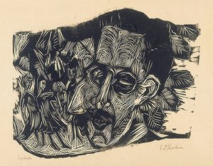 Johtaja Dr. Ludwig Binswanger ja pienet tytöt. 1917/18 tekijältä Ernst Ludwig Kirchner