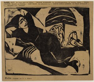 Makaava nainen (Lepo) (teoksesta: Der Sturm ...) tekijältä Ernst Ludwig Kirchner