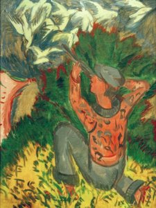 Lokkimetsästäjät metsässä tekijältä Ernst Ludwig Kirchner