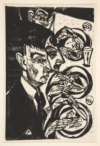 Nervoese beim Diner (hermostuneet ihmiset illallisella) tekijältä Ernst Ludwig Kirchner