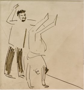 Ohne Titel (Mann mit Mädchen im Handstand) tekijältä Ernst Ludwig Kirchner