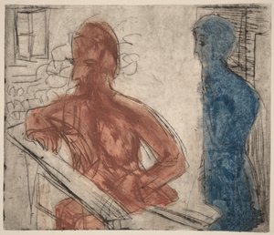 Talonpoika ja tyttö tekijältä Ernst Ludwig Kirchner