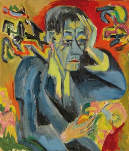 Runoilija Leonhard Frankin muotokuva, 1917. tekijältä Ernst Ludwig Kirchner