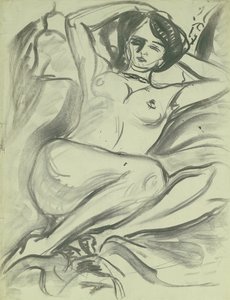 Makaava alastonkuva (Isabella), 1906 (hiili paperille)