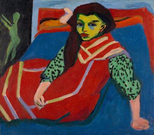 Istuva tyttö (Fränzi Fehrmann) tekijältä Ernst Ludwig Kirchner