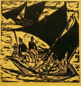 Purjeveneet lähellä Fehmarnia tekijältä Ernst Ludwig Kirchner