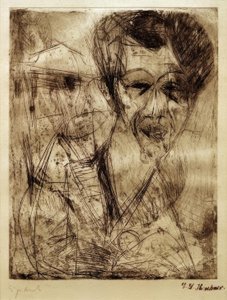 Omakuva (piirustus) tekijältä Ernst Ludwig Kirchner
