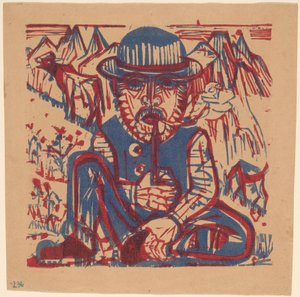 Tupakoiva talonpoika tekijältä Ernst Ludwig Kirchner