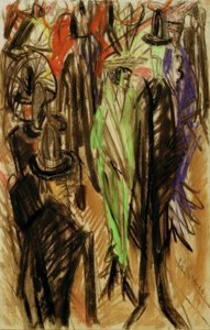 Straßensene mit grüner Dame tekijältä Ernst Ludwig Kirchner
