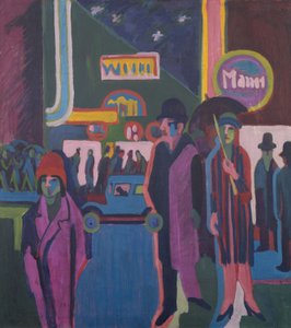 Katunäkymä yöllä tekijältä Ernst Ludwig Kirchner