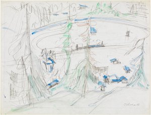 Laakson allas taloineen ja rautatielinjoineen tekijältä Ernst Ludwig Kirchner
