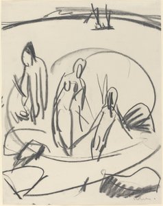 Kolme uimaria meressä tekijältä Ernst Ludwig Kirchner