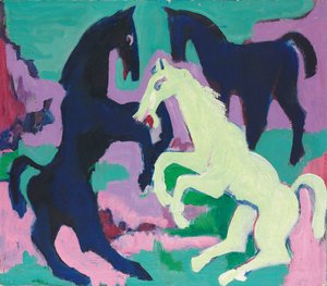 Kolme hevosta; Kolme hevosta, n.1923 tekijältä Ernst Ludwig Kirchner