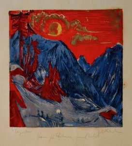 Wintermondnacht tekijältä Ernst Ludwig Kirchner