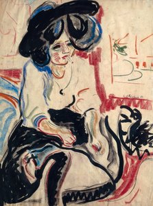 Nuori nainen savukkeen kanssa tekijältä Ernst Ludwig Kirchner