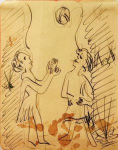 Kaksi tyttöä pelaamassa palloa tekijältä Ernst Ludwig Kirchner