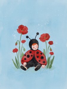 Nukkuva leppäkerttu -vauva