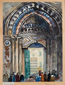 Damascus Khan, n. 1919-21 (akvarelli paperille) tekijältä Ethel Brilliana Tweedie