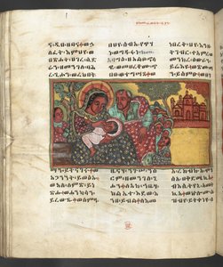 Tai. 607 f122v, kohtaus Neitsyt Marian elämästä, elokuvasta "Nagara Maryam"