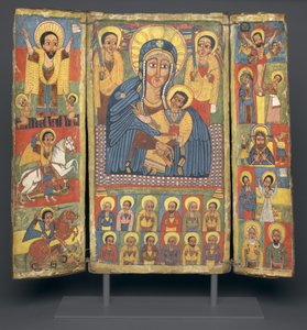 Triptyykkikuvake Neitsyen ja Lapsen kuvalla, 1682-99 tekijältä Ethiopian School
