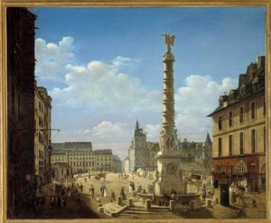 Etienne Bouhotin (1780-1862) Chatelet-maalauksen aukio ja suihkulähde 1810 su. 0,81 x 0,99 m Pariisi, Carnavalet-museo tekijältä Etienne Bouhot