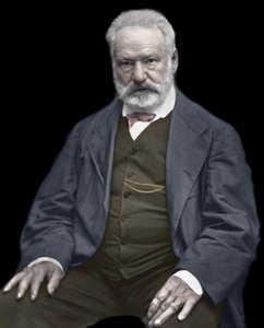 Victor Hugon (1802-1885), ranskalaisen kirjailijan ja runoilijan muotokuva, Väritys Etienne Carjatin (1828-1906) valokuvassa - Victor Hugo (1802-1885). Englantilainen kirjailija ja runoilija. noin 1870. Värillinen valokuva. tekijältä Etienne Carjat