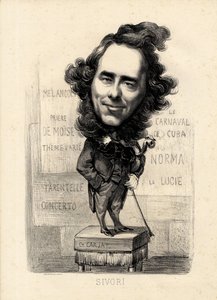 lentävä lehti - Kuvitus: Etienne Carjat (1826-1906): Sivori Camille Camillo (1815-1894) tekijältä Etienne Carjat