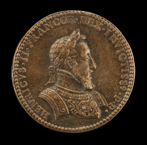 Henrik II, 1519-1559, Ranskan kuningas 1547 [etupuoli] tekijältä Etienne Delaune