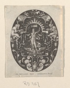 Jupiter, kirjasta Grotesques on Black Ground, Divinities and allegories tekijältä Etienne Delaune