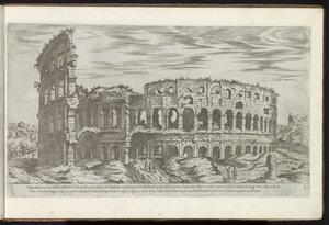 Rooman Colosseum Bouwwerken uit de oudheid (sarjan nimi) Stefano Du Perac Parisinon keräämät Rooman antiikin jäännökset ja muotokuvat perspektiivissä (sarjan nimi esineellä)