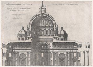 Rooman loiston peili: St. Pietarin, 1500-luvulla, 1500-luvulla. tekijältä Etienne Duperac