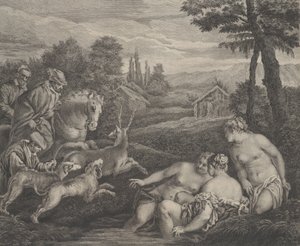 Diana ja Acteon muuttuivat polttareiksi, n. 1742.