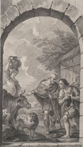 Foundlings kappeli Pariisissa: Paimenryhmä mökin edessä, 1757.