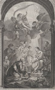 Foundlings kappeli Pariisissa: Magi Gaspard ja Melchior palvovat E..., 1752.