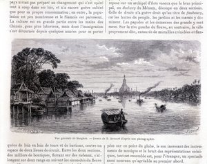 Pangkalahatang view ng Bangkok. Pagguhit ni E. Bocourt.finn tekijältä Etienne Gabriel Bocourt