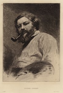 Gustave Courbet, ranskalainen realistiliikkeen taidemaalari. Etsaus Etienne Gabriel Bocourt
